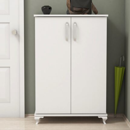 Bimossa R6040 Beyaz Ayakkabılık Çok Amaçlı Raflı Düzenleyici Dolap 100 cm