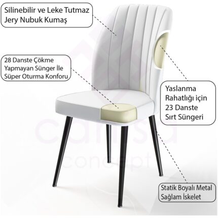 Canisa Concept Platinum Serisi Geniş Oturum Alanlı 1.sınıf Sandalye Ayaklar Siyah - Görsel 2