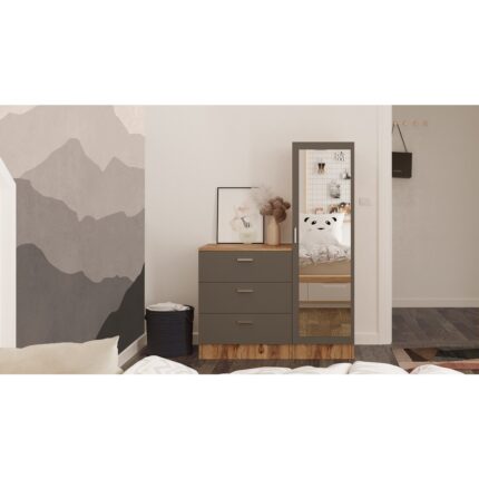 Robin Home Lyana Aynalı Şifonyer Gardırop - Görsel 3