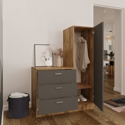 Robin Home Lyana Aynalı Şifonyer Gardırop - Görsel 4