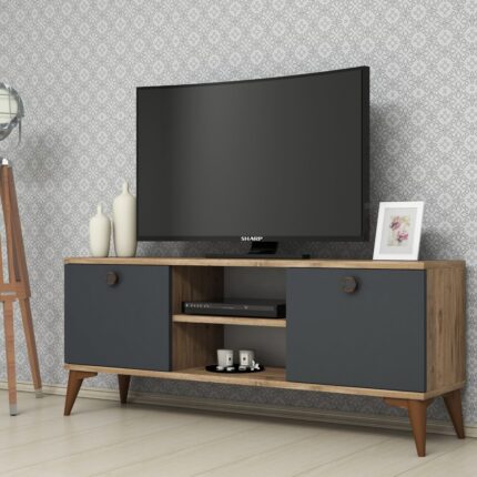 Ferniso Mobilya 120 cm Tv Ünitesi 
Çam-Antrasit - Görsel 2