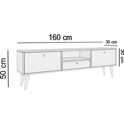 Ankara Mobilya Penta Ahşap Ayaklı 160 cm Antrasit Tv Sehpası - Görsel 4