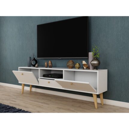 Ankara Mobilya Penta Ahşap Ayaklı 160 cm Beyaz Tv Sehpası - Görsel 2