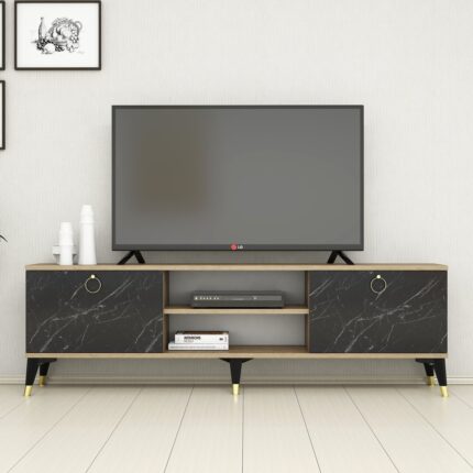 Ferniso Mobilya 160 cm Tv Ünitesi Çam-Mermer Desen - Görsel 2