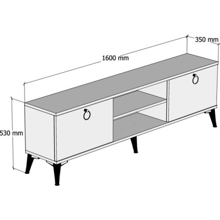 Ferniso Mobilya 160 cm Tv Ünitesi Çam-Mermer Desen - Görsel 4
