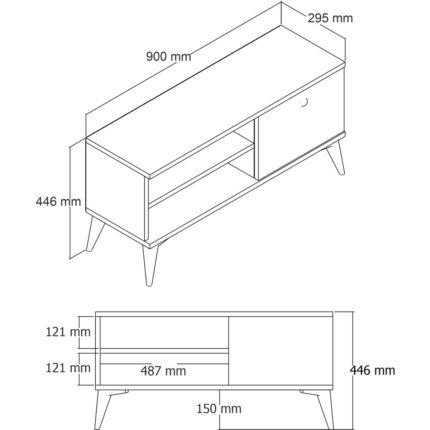 Mezza Retro Tv Ünitesi 90 Cm Sepet 1552 - Görsel 4