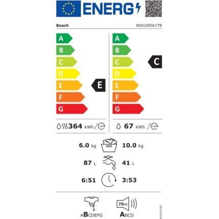 Bosch WDU28561TR 1400 Devir 10 kg Yıkama / 6 kg Kurutmalı Çamaşır Makinesi - Görsel 2