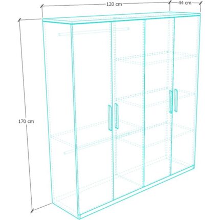 Metalia Gm 050 4 Kapılı Beyaz Gardırop - Görsel 5