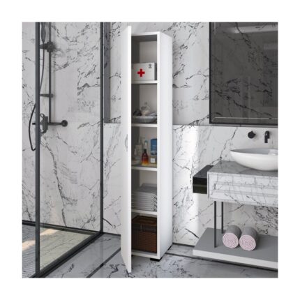 IRMAK Tek Kapaklı 5 Raflı Çok Amaçlı Banyo Mutfak Kiler Dolabı - Görsel 2