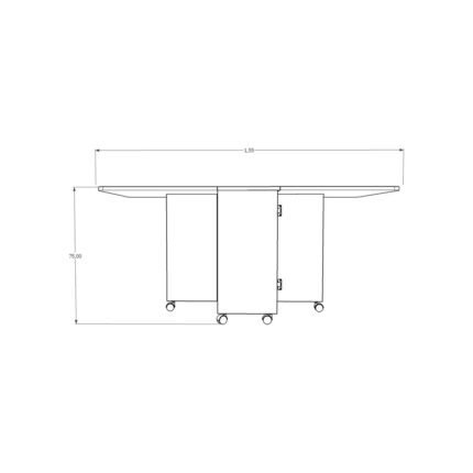 Asra Trend MDF Katlanır Mutfak Yemek Çalışma Masası, Beyaz-Petra, 155×75×70 cm, KM-11 - Görsel 5