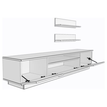 Decoraktiv Trendstyle 4s Mdf Tv Ünitesi Tv Sehpası Parlak Beyaz - Görsel 2