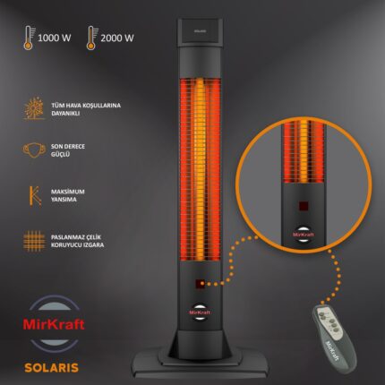 Mirkraft Solaris 2000 W Karbon Elektrikli Isıtıcı –gösterge - Uzaktan Kumandalı - Görsel 3