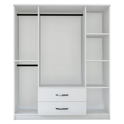 Metalia Smart Line 4 Kapaklı 2 Çekmeceli Gardırop - Beyaz - Görsel 5