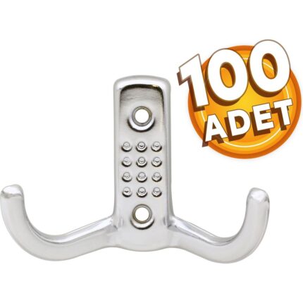 Badem10 Noktalı Askı Portmanto Vestiyer Duvar Dolap Elbise Askısı Mobilya Askılığı Metal Askı (100 Adet)