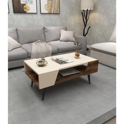 Arnetti Aren Orta Sehpa Modern Salon Sehpası, Ceviz Bej - Aren - Görsel 2