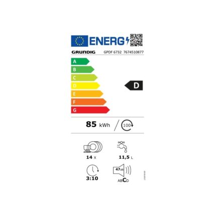 Grundig Gpdf 6732 D Enerji Sınıfı 14 Kişilik 6 Programlı Bulaşık Makinesi Beyaz - Görsel 4