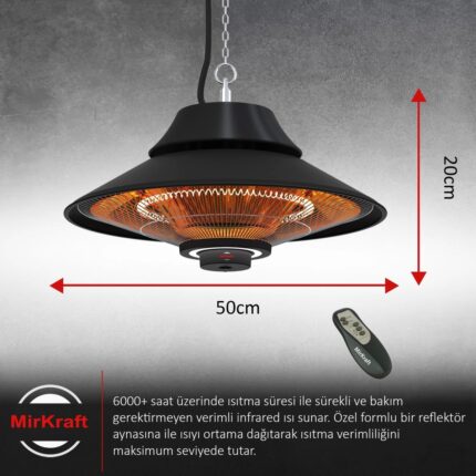 Mirkraft Elirg R.c. LED Işıklı Elektrikli Isıtıcı, 2000 W, Uzaktan Kumandalı - Görsel 3