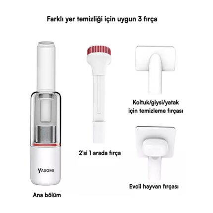 Yasomi M25 Max Kablosuz El Süpürgesi ve Evcil Hayvan Kiti 14000 Pa (Yasomi Türkiye Garantili) - Görsel 3