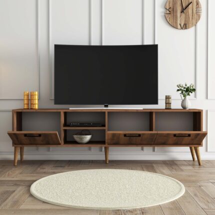 Mezza Exxen 180 cm (Ahşap Ayaklı) Tv Ünitesi Hat Rengi 1583 - Görsel 4