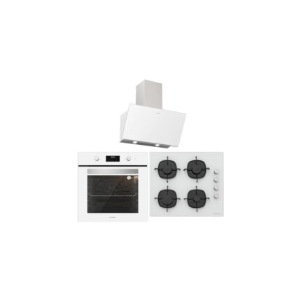 Silverline BO6502W02 - CS5335W01 - 3457  Soho 60 Beyaz Cam Ankastre Set