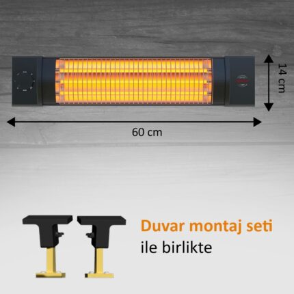 Mirkraft MT-5252 1800 Watt 3 Kademe Quartz Elektrikli Isıtıcı… - Görsel 4