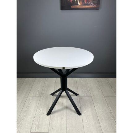 Hey Modüler Mobilya Nisa Yuvarlak Mutfak Masa Yemek Masa Balkon Masa Metal Siyah Ayaklı 70 cm - Görsel 3