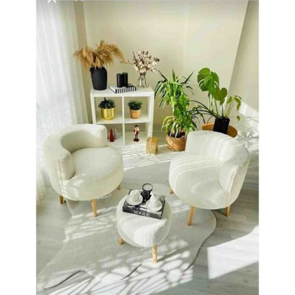 Beylerbeyi Çay Seti Ikili Koltuk Berjer ve Puf Takımı (Salon, Balkon, Ofis) 3 Lü Takım - Görsel 2