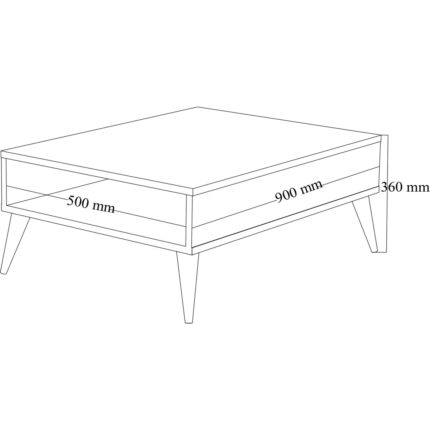 Regisan Orta Sehpa Masa Salon Sehpası Lüx Model 90X50X33 Atlantik Çam - Görsel 5