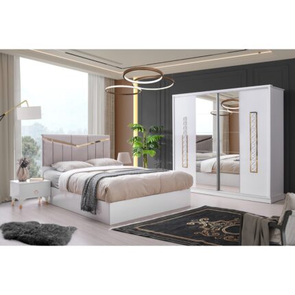Avm 24 Palermo Gardırop-Beyaz-207x60x215cm-Sürgülü Aynalı Kapak-Ücretsiz Nakliye Ve Montaj - Görsel 4