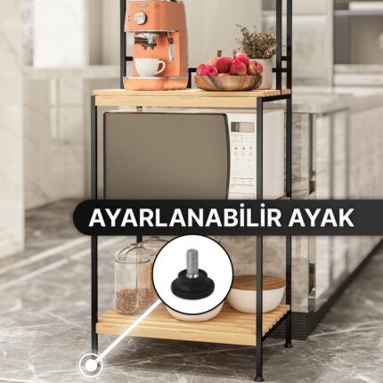 Bino Çok Amaçlı Dolap Mutfak Bangosu Mikrodalga Fırın Rafı Sofra Servis Sunum Düzenleyici Organizer - Görsel 3