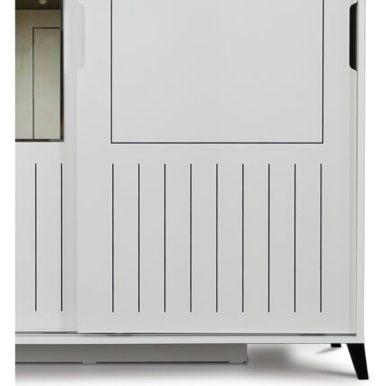 Pasific Home Huga Sürgülü 2 Kapaklı Aynalı Gardırop, Beyaz, 120cm - Görsel 2