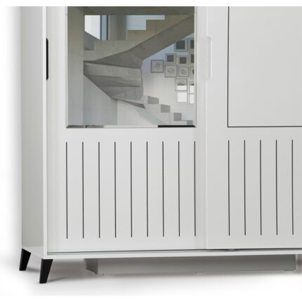 Pasific Home Huga Sürgülü 2 Kapaklı Aynalı Gardırop, Beyaz, 180 cm - Görsel 2