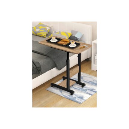 servetavcı Yükseklik Ayarlı Hasta Sehpası - Atlantik Çam 70X40 (Tekerli) Oval Kenar