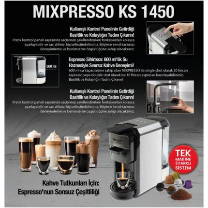 Fantom Mıxpresso Ks 1450 Mısscoffee Hediyeli Kutu Antrasit - Görsel 4
