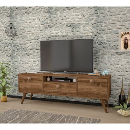 Ankara Mobilya Penta Ahşap Ayaklı Ceviz 160 Cm Tv Sehpası - Görsel 2