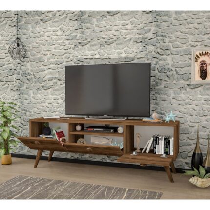 Ankara Mobilya Penta Ahşap Ayaklı Ceviz 160 Cm Tv Sehpası - Görsel 3