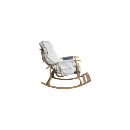 Özmob Relax Lüx Ahşap Çift Minderli Çift Cepli Sallanan Sandalye Krem/gri - Görsel 4