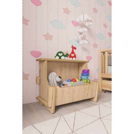 Zeo Wood Design Çok Amaçlı Kutu Oyuncak Kutusu Oyuncak Dolabı