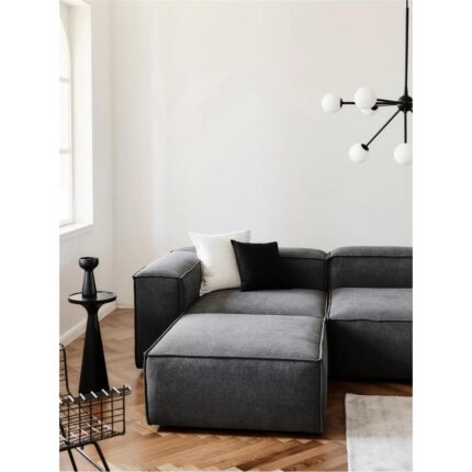 Edsy Home Mira Relax 4 Modül Köşe Koltuk ( Antrasit ) Keten Kumaş - Görsel 3