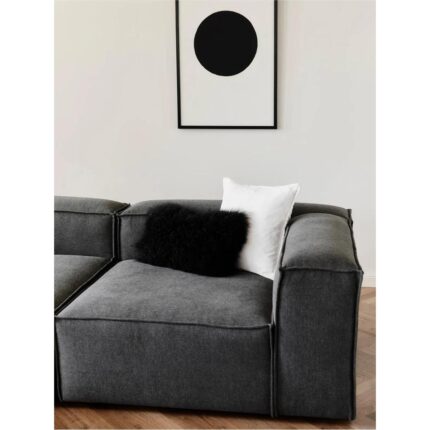 Edsy Home Mira Relax 4 Modül Köşe Koltuk ( Antrasit ) Keten Kumaş - Görsel 4