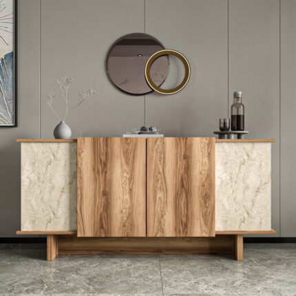 Alonex Home Diana 180 cm Konsol , Ceviz- Mermer Desenli Konsol - Görsel 2