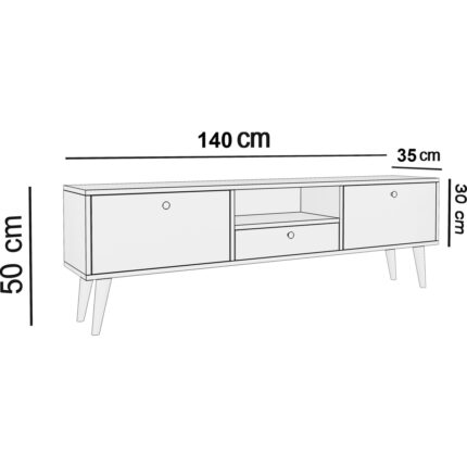 Ankara Mobilya Penta Atlantik Çam 140 cm Tv Sehpası - Görsel 4
