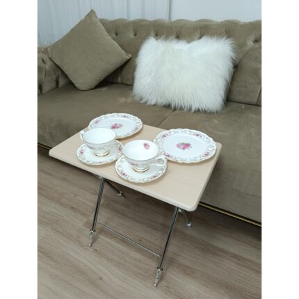Evko Mobilya Çanta Zigon Sehpa, 4'lü Sehpa, Zigon Sehpa, Servis Sehpası, Mdf Mebran Sehpa, Katlanır Sehpa, Krom - Görsel 4