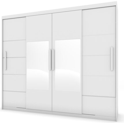 Yilwood Sürgülü Gardırop Dört Kapaklı 280/230CM (PARLAK BEYAZ) - Görsel 4
