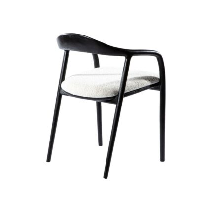 Gazzini Furniture Zodiac Beyaz Teddy Exclusive Siyah Yılan Ahşap Sandalye - Görsel 3