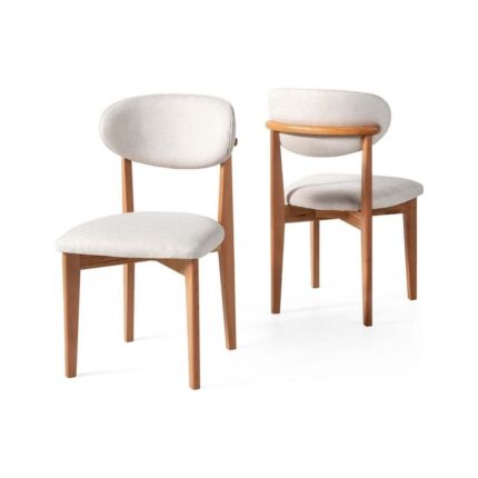 Gazzini Furniture Polo Beyaz Teddy Natural Ahşap Bohem Sandalye - Görsel 3