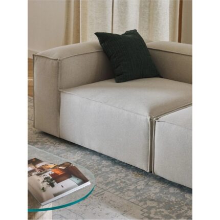 Edsy Home Mira 2 Modüler Ikili Koltuk (Krem) Keten Kumaş - Görsel 4