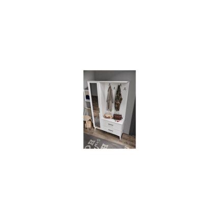 Afilli Oslo Aynalı Portmanto Vestiyer %100 MDF Klasik Tasarım 5 Raflı 110x181x36 cm Ölçülerinde - Görsel 3
