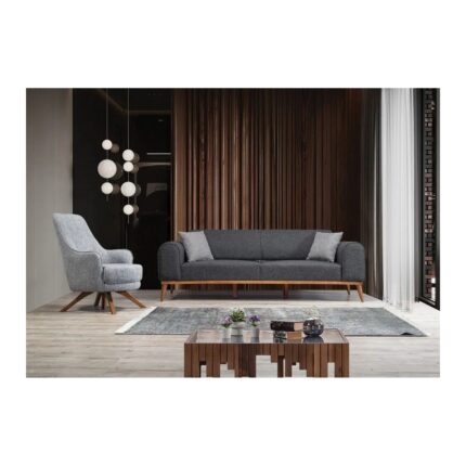 Edsy home rupon 3+3+1 koltuk takımı antrasit - Görsel 2