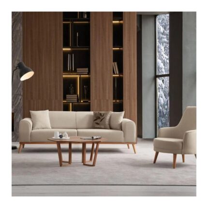 Ak Sofa Kayalar Sofa Odessa Koltuk Takımı Sütlü Kahve 3+3+1 - Görsel 3